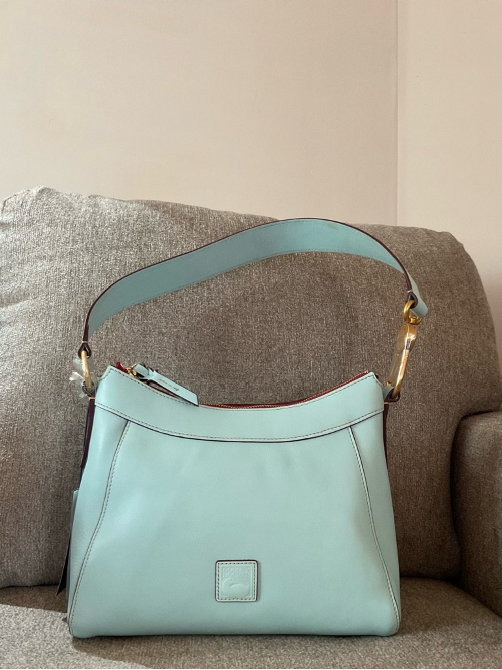 New Dooney and Bourke Pale Blue Florentine Cassidy Hobo - Picture 3 of 4